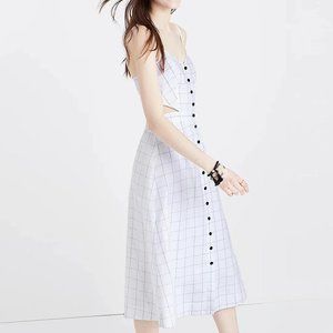 Madewell Windowpane Cutout Cami Midi Dress–00